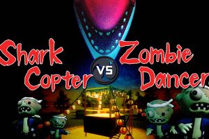 Shark Copter vs. Zombie Dancers